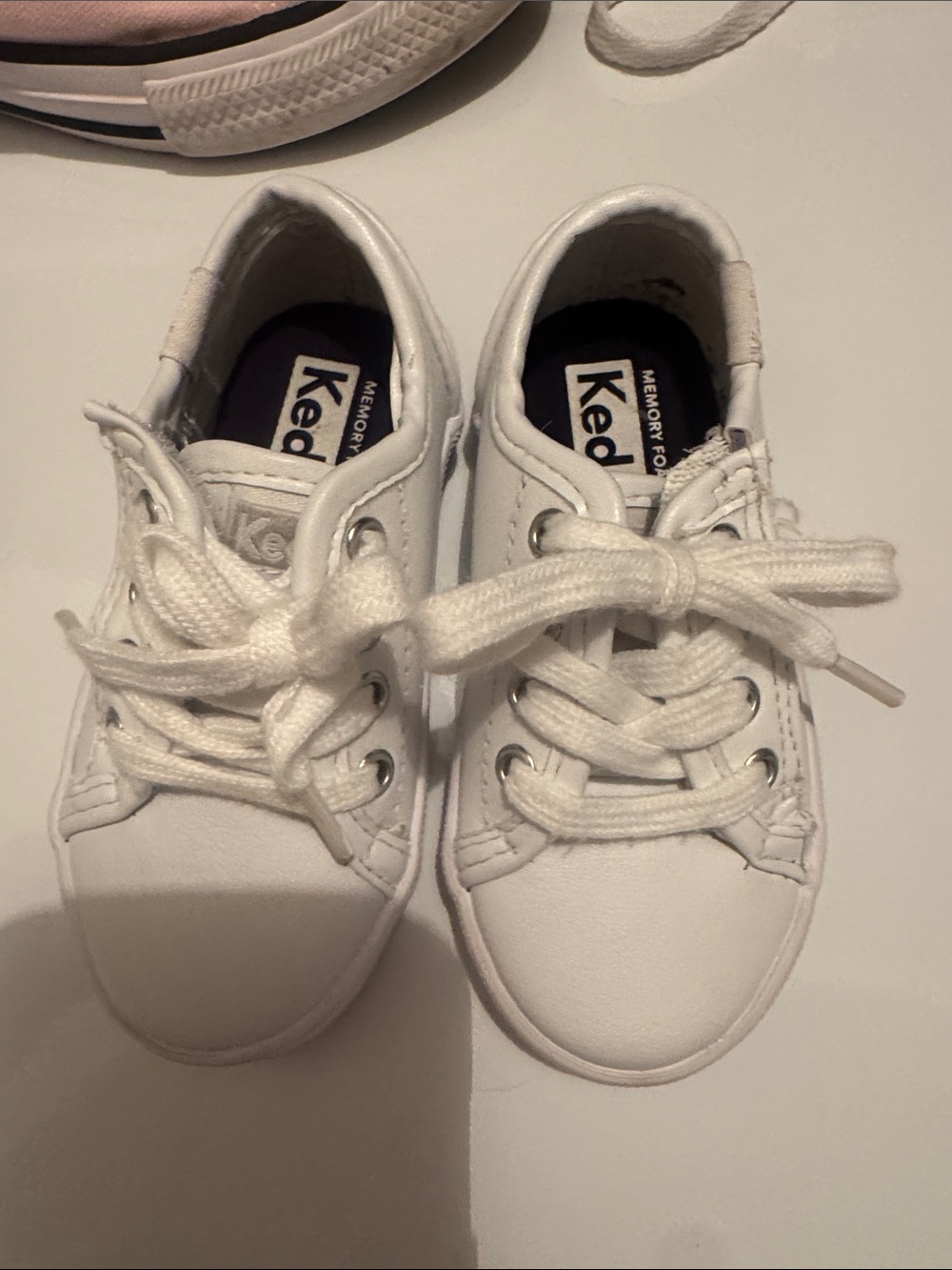 Keds Kids White Lace-Up Canvas Sneakers
